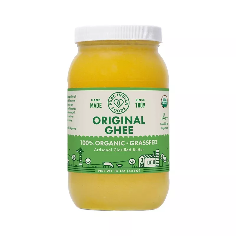 100% Organic Grass-Fed Ghee – Pure Indian Foods 15 oz